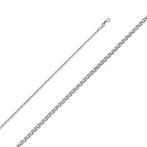 14k White Gold 1.7mm Open Wheat Chain 16" 18" 20"